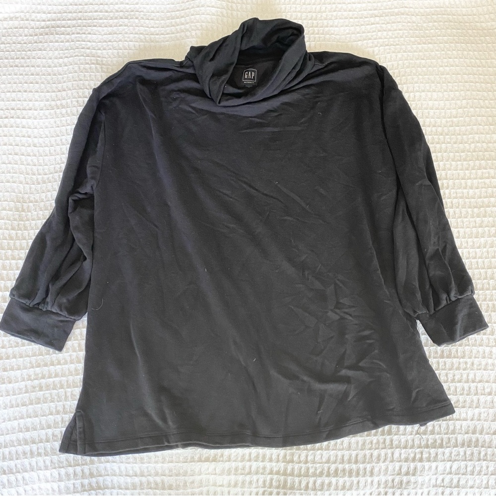 Gap maternity baby terry turtleneck true black size XL